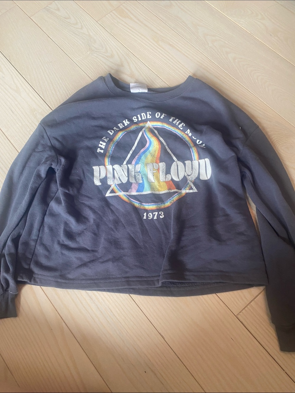 Pink Floyd Charcoal Crewneck with Rainbow Prism Graphic